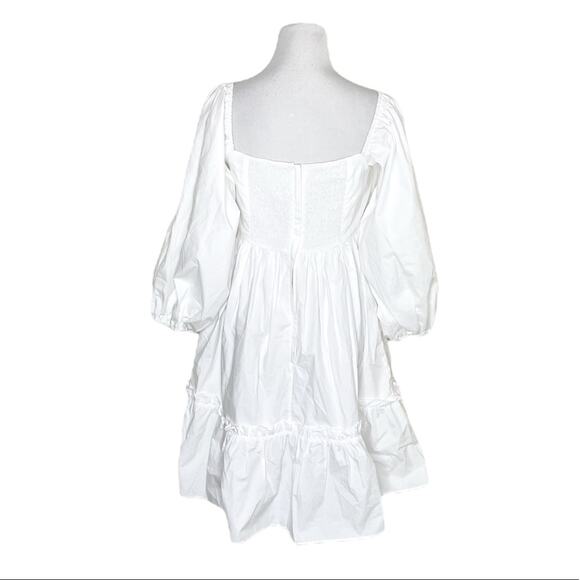 Cara Cara Sip Sip Off the Shoulder Square Neck Mini Dress in White Size XS - Picture 4 of 7